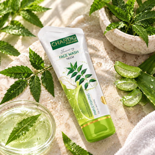 Chando Naturals Neem Foaming Face Wash with neem leaves and aloe vera