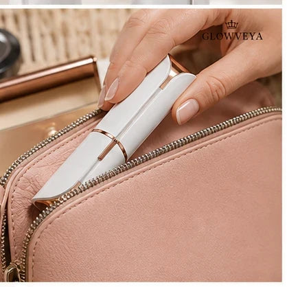 GlowVeya electric facial trimmer travel beauty routine
