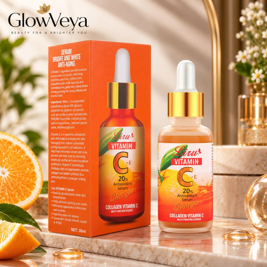 Liru Collagen Vitamin C Serum Orange 30ml with Vitamin C and collagen for brightening skincare
