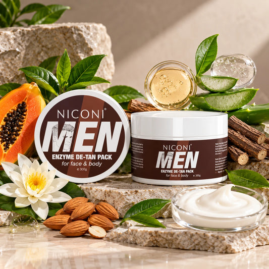 NICONI Men Enzyme De-Tan Pack 300g skincare ingredients and botanical extracts