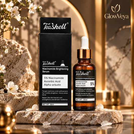 Teashell 5% niacinamide brightening serum with alpha arbutin and vitamin C