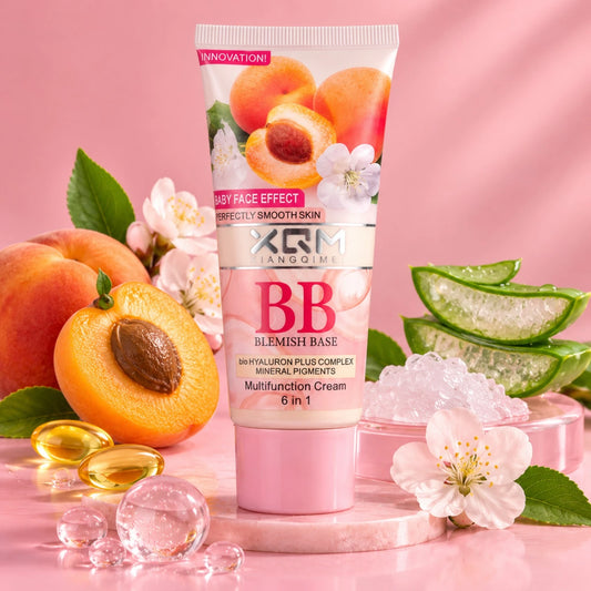 XQM BB Blemish Apricot Base Cream 65ml with hyaluronic acid, apricot, aloe vera and mineral pigments